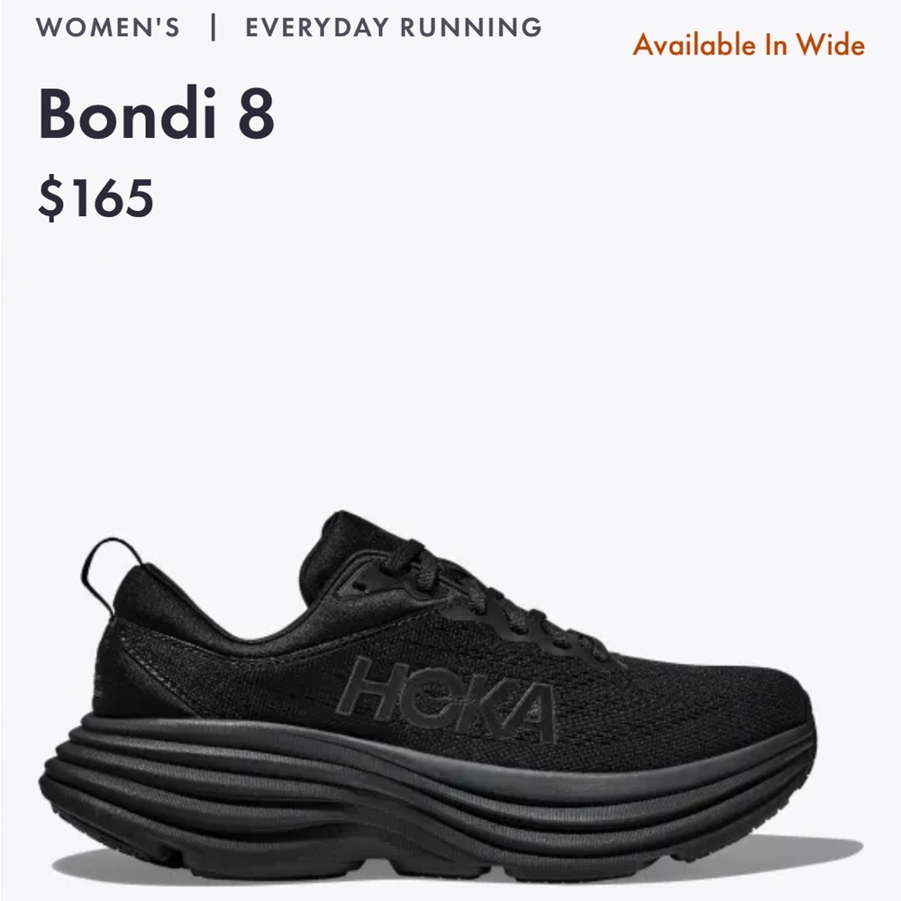 HOKA W Bondi 8 sneakers, Black